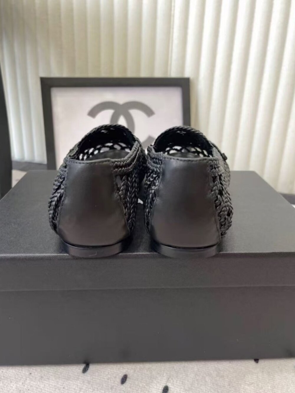 CHANEL Black Woven Interlocking CC Loafers - Picture 8 of 8